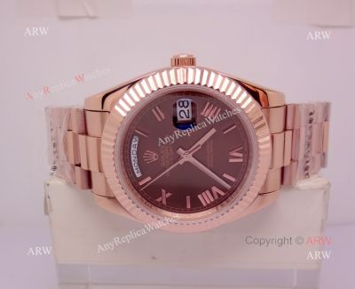 AAA Replica Rolex Day-Date Chocolate Face Watch New 40mm Case